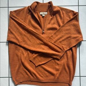 Tommy Bahama Men's Orange Zip-Up Sweater